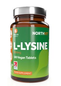 NorthVit L-Lysine supplement bottle on a white background